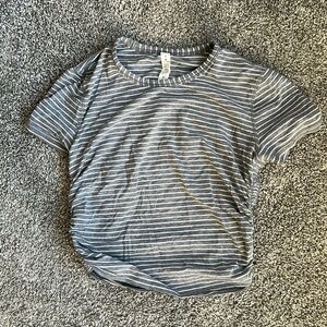 lululemon grey and white striped crop